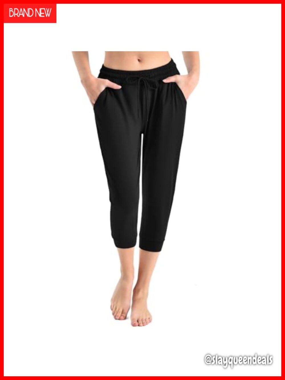 Walifrey Capri Joggers Cropped Sweatpants with Pockets Drawstring